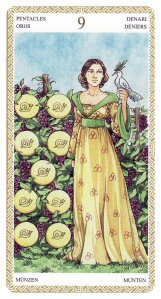 9-of-pentacles-lo-scarabeo-tarot